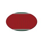 Christmas Pattern, Fabric Texture, Knitted Red Background Sticker Oval (100 pack)