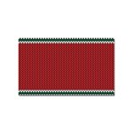 Christmas Pattern, Fabric Texture, Knitted Red Background Sticker Rectangular (100 pack)
