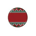 Christmas Pattern, Fabric Texture, Knitted Red Background Hat Clip Ball Marker (10 pack)