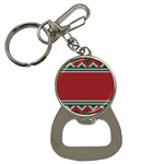 Christmas Pattern, Fabric Texture, Knitted Red Background Bottle Opener Key Chain