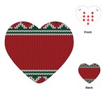 Christmas Pattern, Fabric Texture, Knitted Red Background Playing Cards Single Design (Heart)