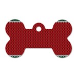 Christmas Pattern, Fabric Texture, Knitted Red Background Dog Tag Bone (Two Sides)