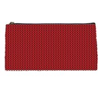 Christmas Pattern, Fabric Texture, Knitted Red Background Pencil Case