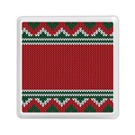 Christmas Pattern, Fabric Texture, Knitted Red Background Memory Card Reader (Square)