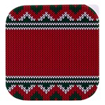 Christmas Pattern, Fabric Texture, Knitted Red Background Stacked food storage container