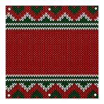 Christmas Pattern, Fabric Texture, Knitted Red Background Banner and Sign 3  x 3 
