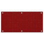 Christmas Pattern, Fabric Texture, Knitted Red Background Banner and Sign 6  x 3 