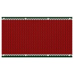 Christmas Pattern, Fabric Texture, Knitted Red Background Banner and Sign 7  x 4 