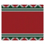 Christmas Pattern, Fabric Texture, Knitted Red Background Premium Plush Fleece Blanket (Small)