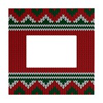Christmas Pattern, Fabric Texture, Knitted Red Background White Box Photo Frame 4  x 6 