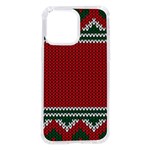Christmas Pattern, Fabric Texture, Knitted Red Background iPhone 14 Pro Max TPU UV Print Case