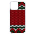 Christmas Pattern, Fabric Texture, Knitted Red Background iPhone 13 Pro Max TPU UV Print Case