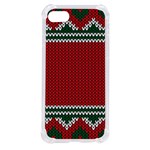 Christmas Pattern, Fabric Texture, Knitted Red Background iPhone SE