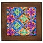 Colorful Floral Ornament, Floral Patterns Framed Tile