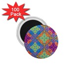 Colorful Floral Ornament, Floral Patterns 1.75  Magnets (100 pack) 