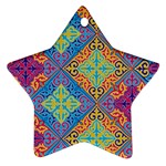 Colorful Floral Ornament, Floral Patterns Star Ornament (Two Sides)