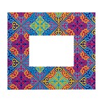 Colorful Floral Ornament, Floral Patterns White Wall Photo Frame 5  x 7 