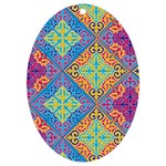 Colorful Floral Ornament, Floral Patterns UV Print Acrylic Ornament Oval