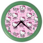 Cute Hello Kitty Collage, Cute Hello Kitty Color Wall Clock