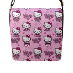 Cute Hello Kitty Collage, Cute Hello Kitty Flap Closure Messenger Bag (L)