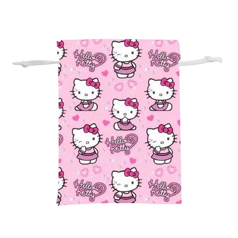 Cute Hello Kitty Collage, Cute Hello Kitty Lightweight Drawstring Pouch (M) from UrbanLoad.com Front