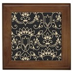 Decorative Ornament Texture, Retro Floral Texture, Vintage Texture, Gray Framed Tile