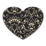Decorative Ornament Texture, Retro Floral Texture, Vintage Texture, Gray Heart Mousepad