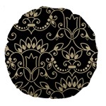 Decorative Ornament Texture, Retro Floral Texture, Vintage Texture, Gray Large 18  Premium Round Cushions