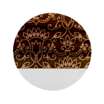 Decorative Ornament Texture, Retro Floral Texture, Vintage Texture, Gray Marble Wood Coaster (Round)