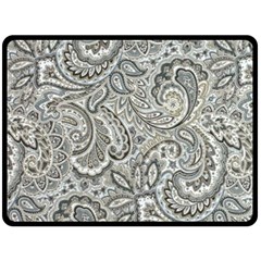 Gray Paisley Texture, Paisley Two Sides Fleece Blanket (Large) from UrbanLoad.com 80 x60  Blanket Back