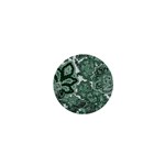 Green Ornament Texture, Green Flowers Retro Background 1  Mini Magnets