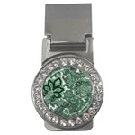 Green Ornament Texture, Green Flowers Retro Background Money Clips (CZ) 