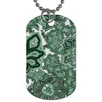 Green Ornament Texture, Green Flowers Retro Background Dog Tag (One Side)
