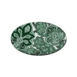 Green Ornament Texture, Green Flowers Retro Background Sticker Oval (10 pack)