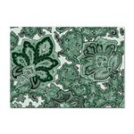 Green Ornament Texture, Green Flowers Retro Background Sticker A4 (10 pack)
