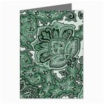Green Ornament Texture, Green Flowers Retro Background Greeting Cards (Pkg of 8)