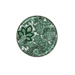 Green Ornament Texture, Green Flowers Retro Background Hat Clip Ball Marker (4 pack)