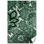 Green Ornament Texture, Green Flowers Retro Background Canvas 20  x 30 