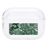 Green Ornament Texture, Green Flowers Retro Background Hard PC AirPods Pro Case