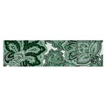 Green Ornament Texture, Green Flowers Retro Background Oblong Satin Scarf (16  x 60 )