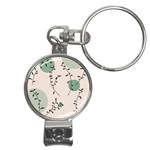 Plants Pattern Design Branches Branch Leaves Botanical Boho Bohemian Texture Drawing Circles Nature Nail Clippers Key Chain
