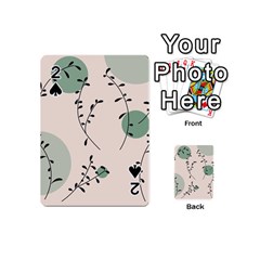 Plants Pattern Design Branches Branch Leaves Botanical Boho Bohemian Texture Drawing Circles Nature Playing Cards 54 Designs (Mini) from UrbanLoad.com Front - Spade2