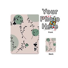 Plants Pattern Design Branches Branch Leaves Botanical Boho Bohemian Texture Drawing Circles Nature Playing Cards 54 Designs (Mini) from UrbanLoad.com Front - Club4