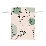 Plants Pattern Design Branches Branch Leaves Botanical Boho Bohemian Texture Drawing Circles Nature Lightweight Drawstring Pouch (L)