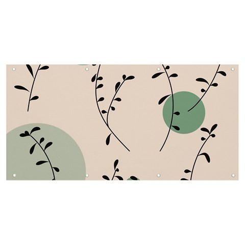 Plants Pattern Design Branches Branch Leaves Botanical Boho Bohemian Texture Drawing Circles Nature Banner and Sign 8  x 4  from UrbanLoad.com Front