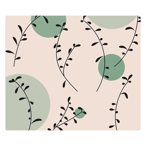 Plants Pattern Design Branches Branch Leaves Botanical Boho Bohemian Texture Drawing Circles Nature Premium Plush Fleece Blanket (Small) from UrbanLoad.com 50 x40  Blanket Front
