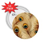 Vintage Peacock Feather Peacock Feather Pattern Background Nature Bird Nature 2.25  Buttons (10 pack) 