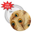 Vintage Peacock Feather Peacock Feather Pattern Background Nature Bird Nature 2.25  Buttons (100 pack) 