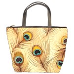 Vintage Peacock Feather Peacock Feather Pattern Background Nature Bird Nature Bucket Bag