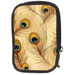 Vintage Peacock Feather Peacock Feather Pattern Background Nature Bird Nature Compact Camera Leather Case